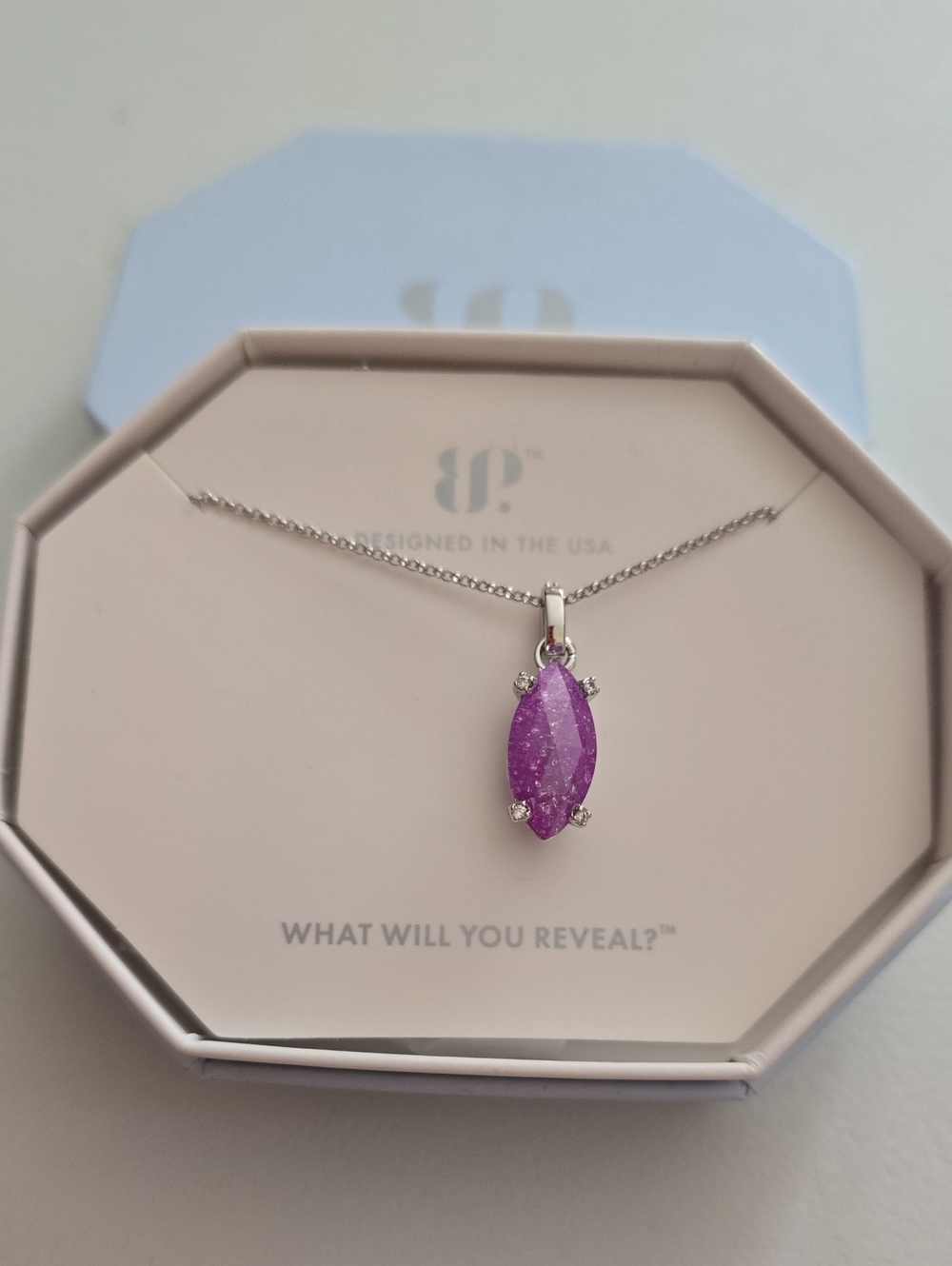 bp Purple Marquise Druzy Pendant Necklace
